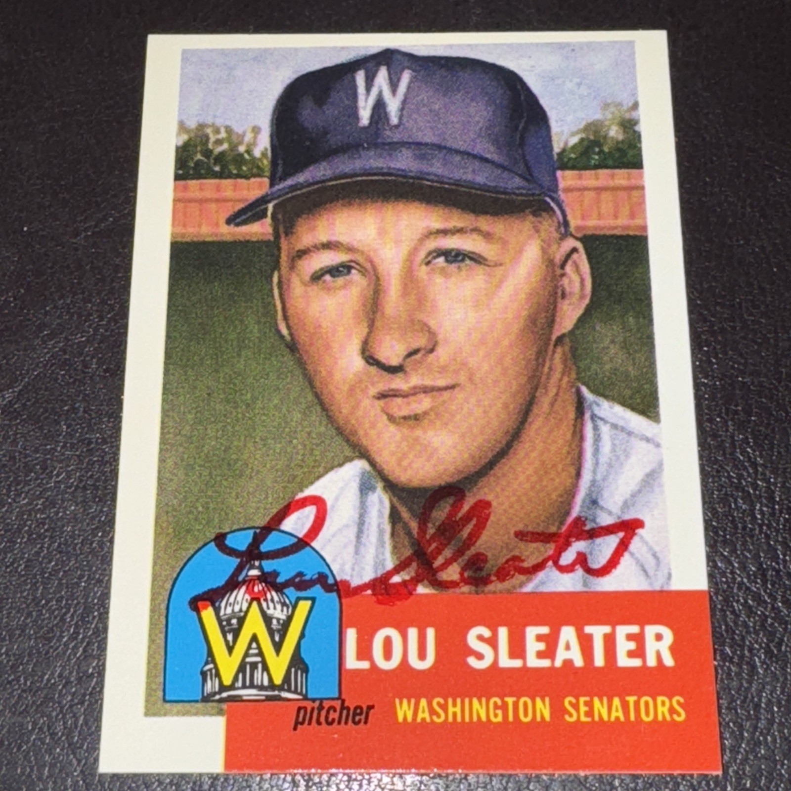 Lou Sleater Autographed Signed 1991 Topps Archives Ultimate 1953 Series #224