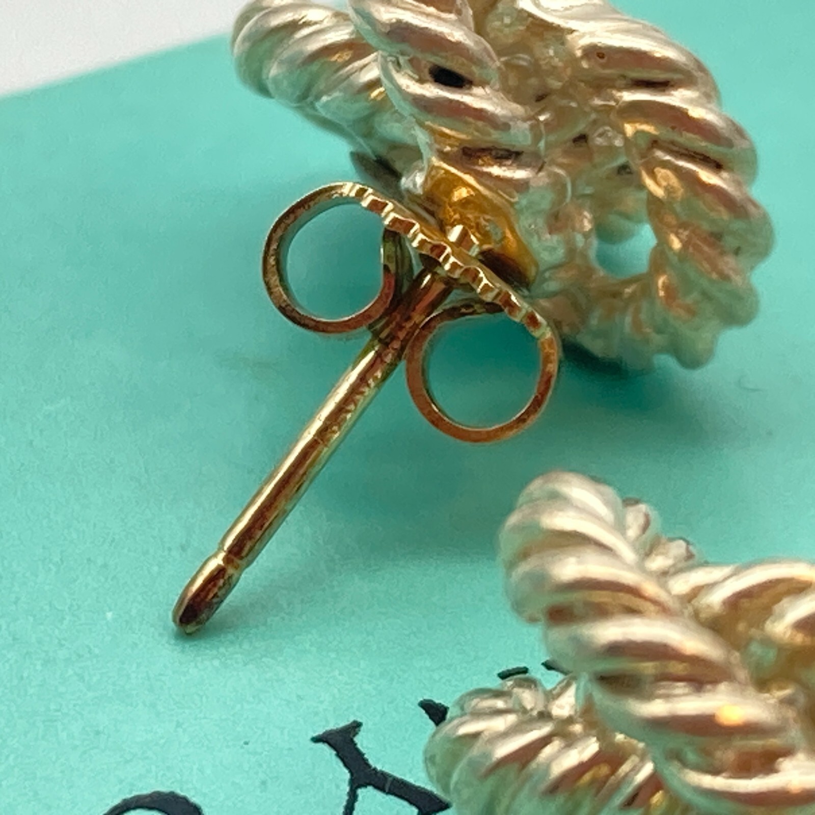 Tiffany & Co. Twist Rope Stud Earrings Gold Silver 7.0g