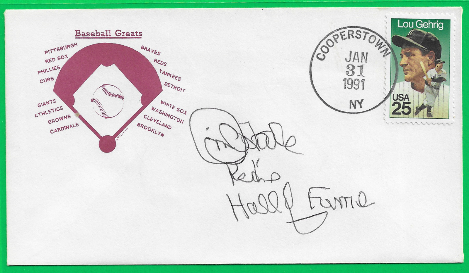 Jim O'Toole Cincinnati Reds Signed Autographed Commemorative Cover 1991