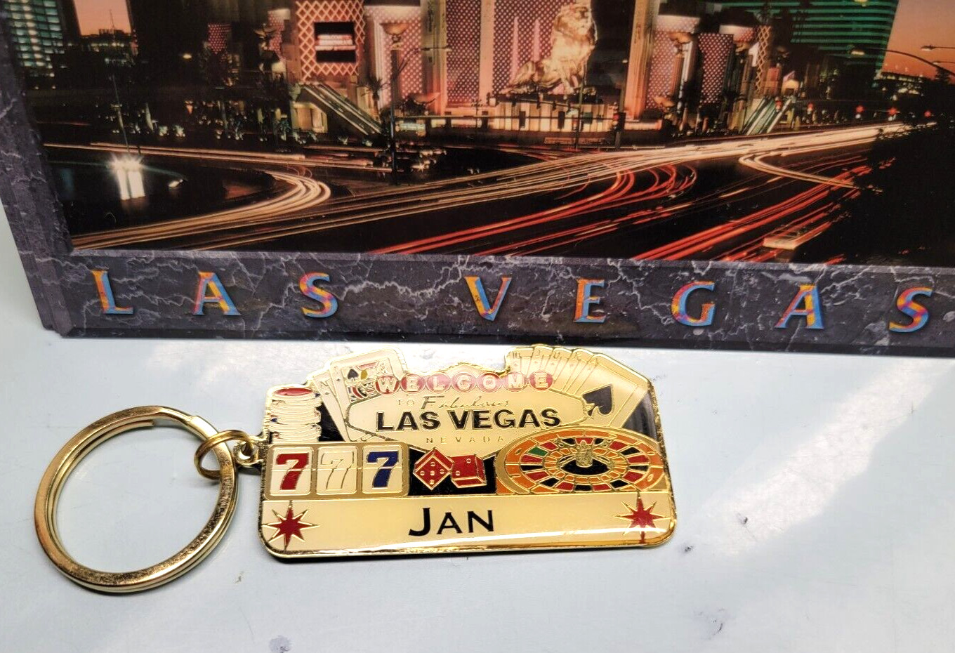 LAS VEGAS PERSONALIZED JAN KEYCHAIN SOUVENIR NOS - U