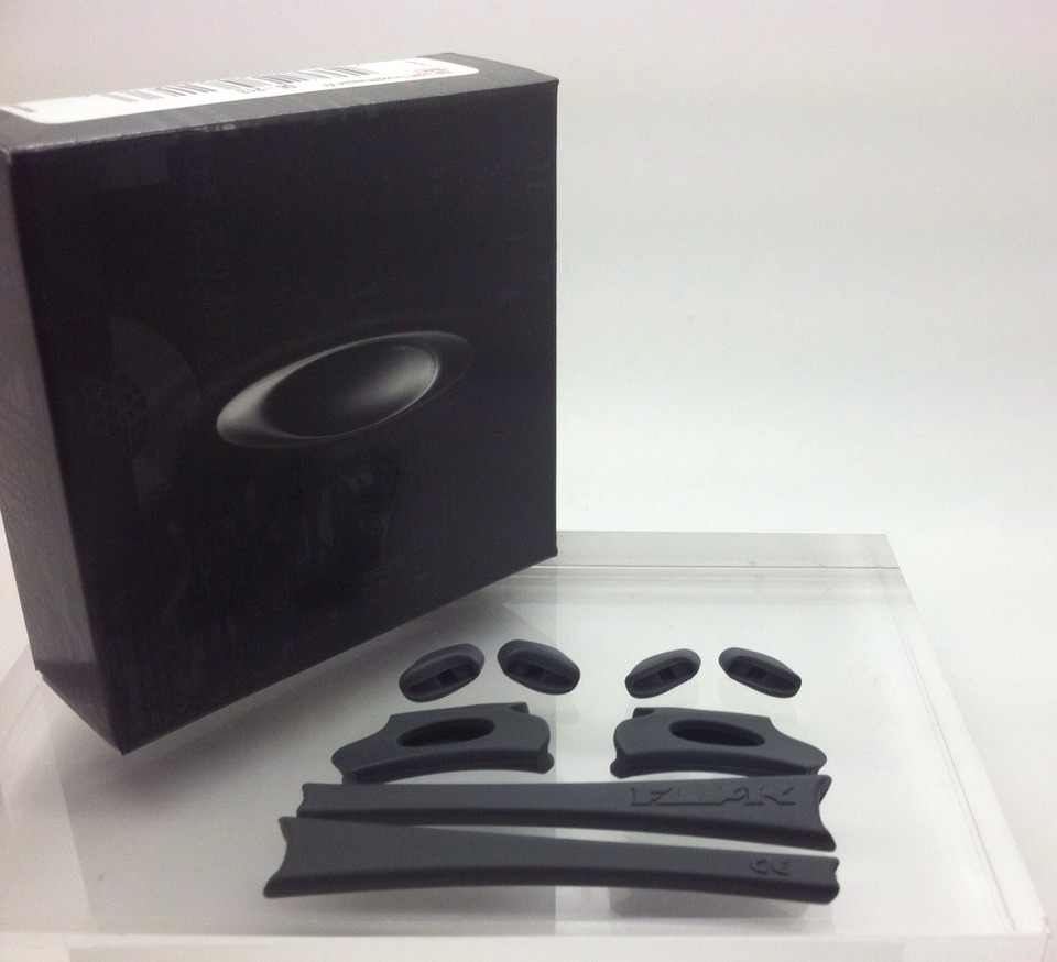 AUTHENTIC OAKLEY FLAK JACKET EAR SOCKS & NOSE PADS KIT GREY/SLATE 06-213 Tips
