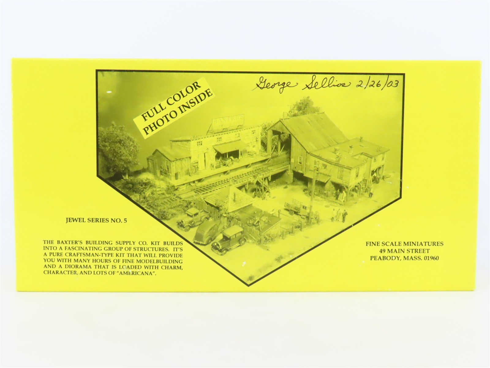 HO Fine Scale Miniatures Jewel Craftsman Kit #5 Baxter's Building Supply -SIGNED