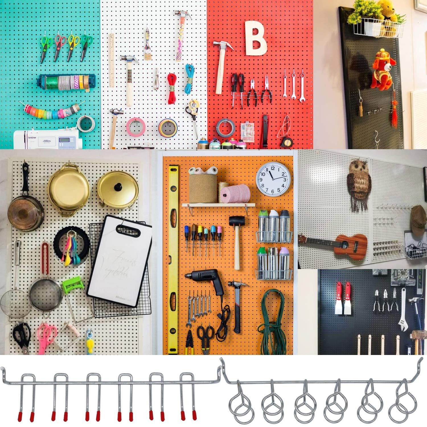 114PCS Pegboard Hooks Assortment with Bins and Peg Locks