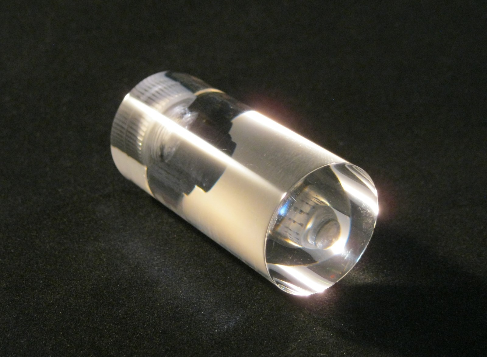 Lamp Finial-TRANSITIONAL ACRYLIC CYLINDER 2" Ht. CLEAR-FS