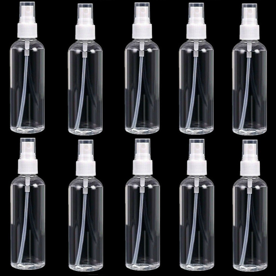 Pump Spray Bottle 100ml Travel Transparent Plastic Perfume Atomizer Empty 10 PCS