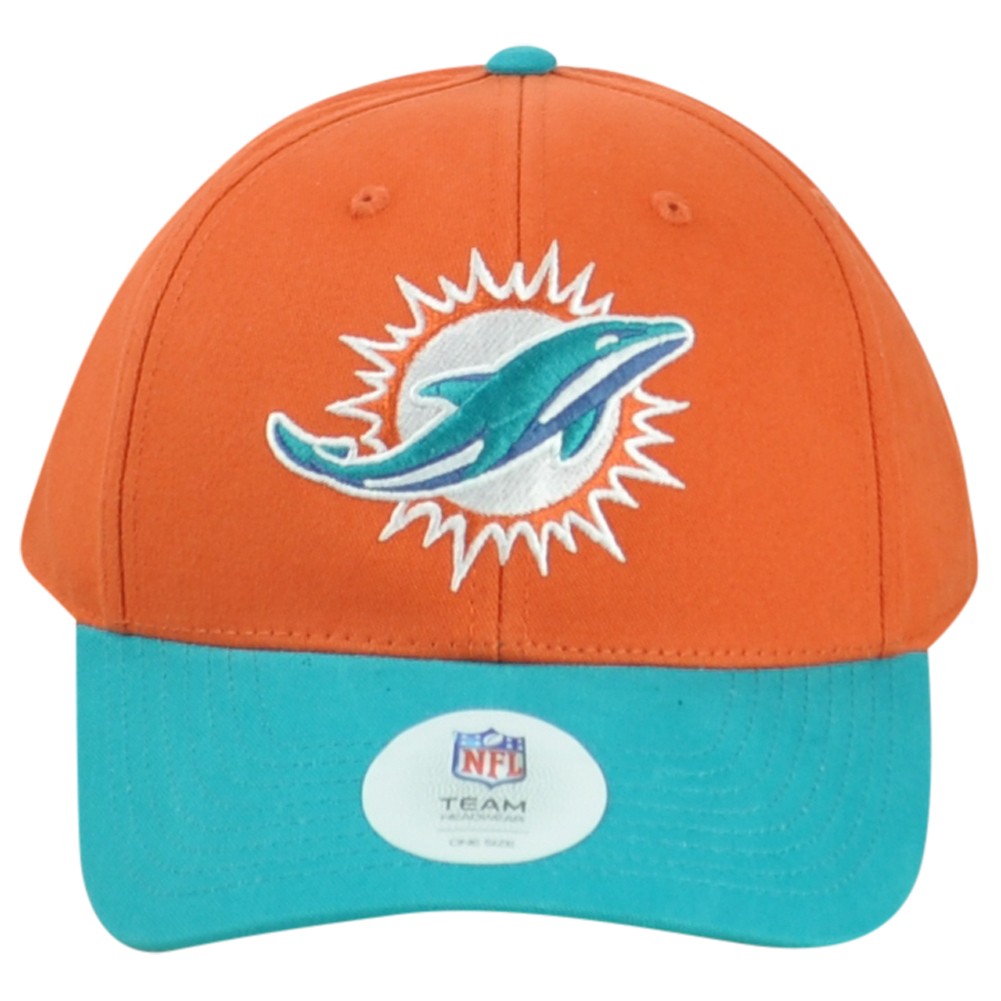 NFL Miami Dolphins Structured Two Colors Adults Adjustable Curved Bill Hat Cap