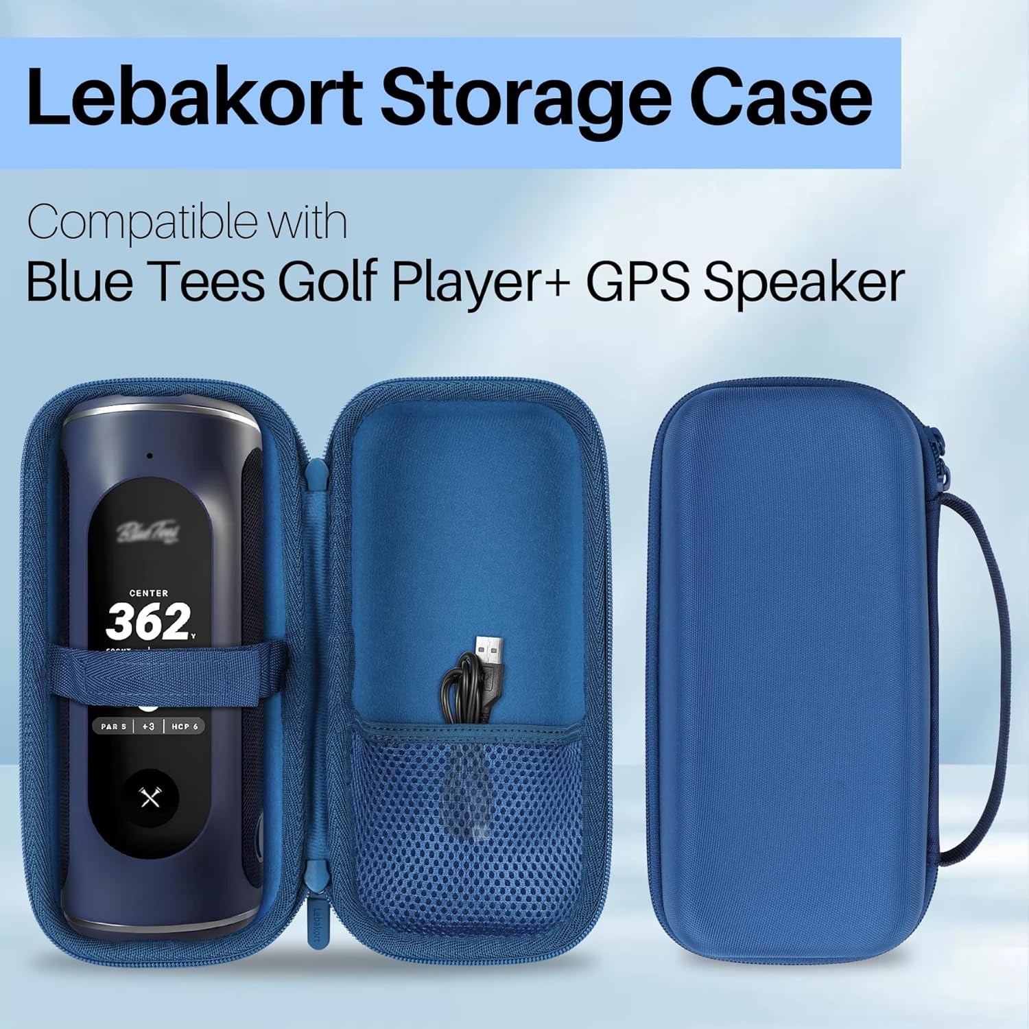 Hard Case Compatible with Blue Tees Golf Player+ GPS Speaker (Navy Case)