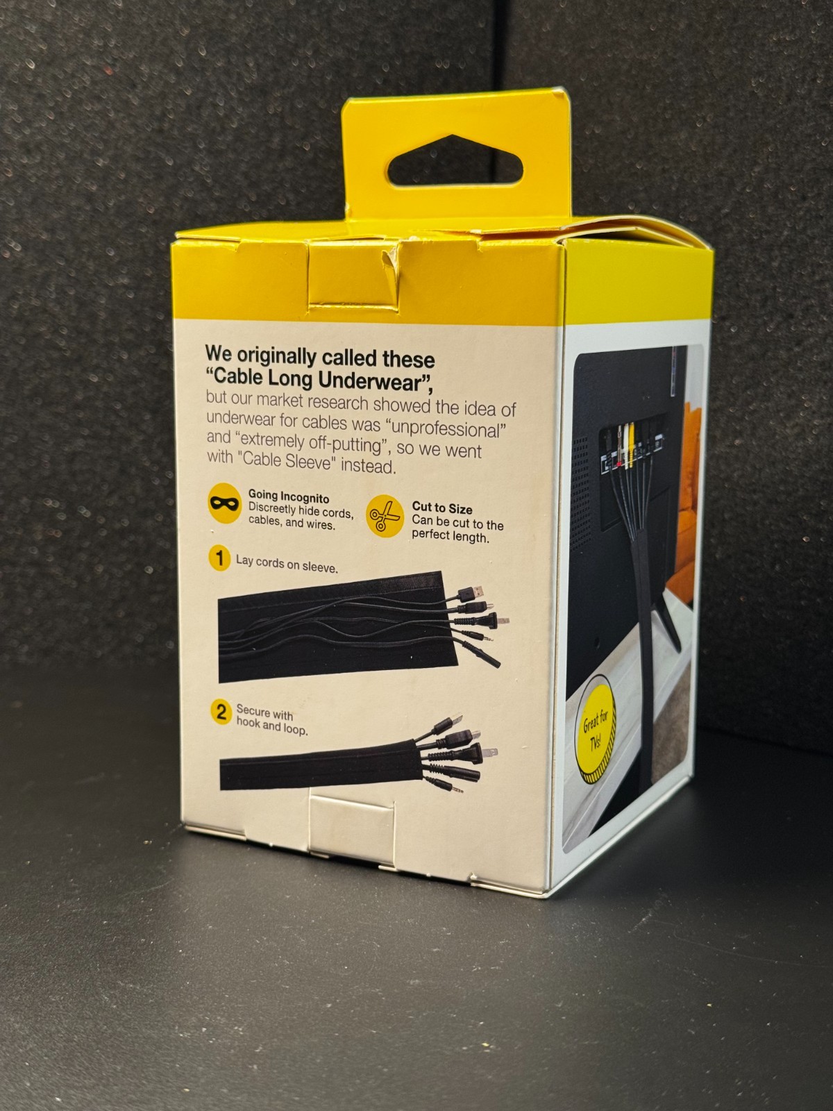 Wrap-It Cable Hook and Loop Sleeve - Black - 48" x 4.5" (Open-Box)