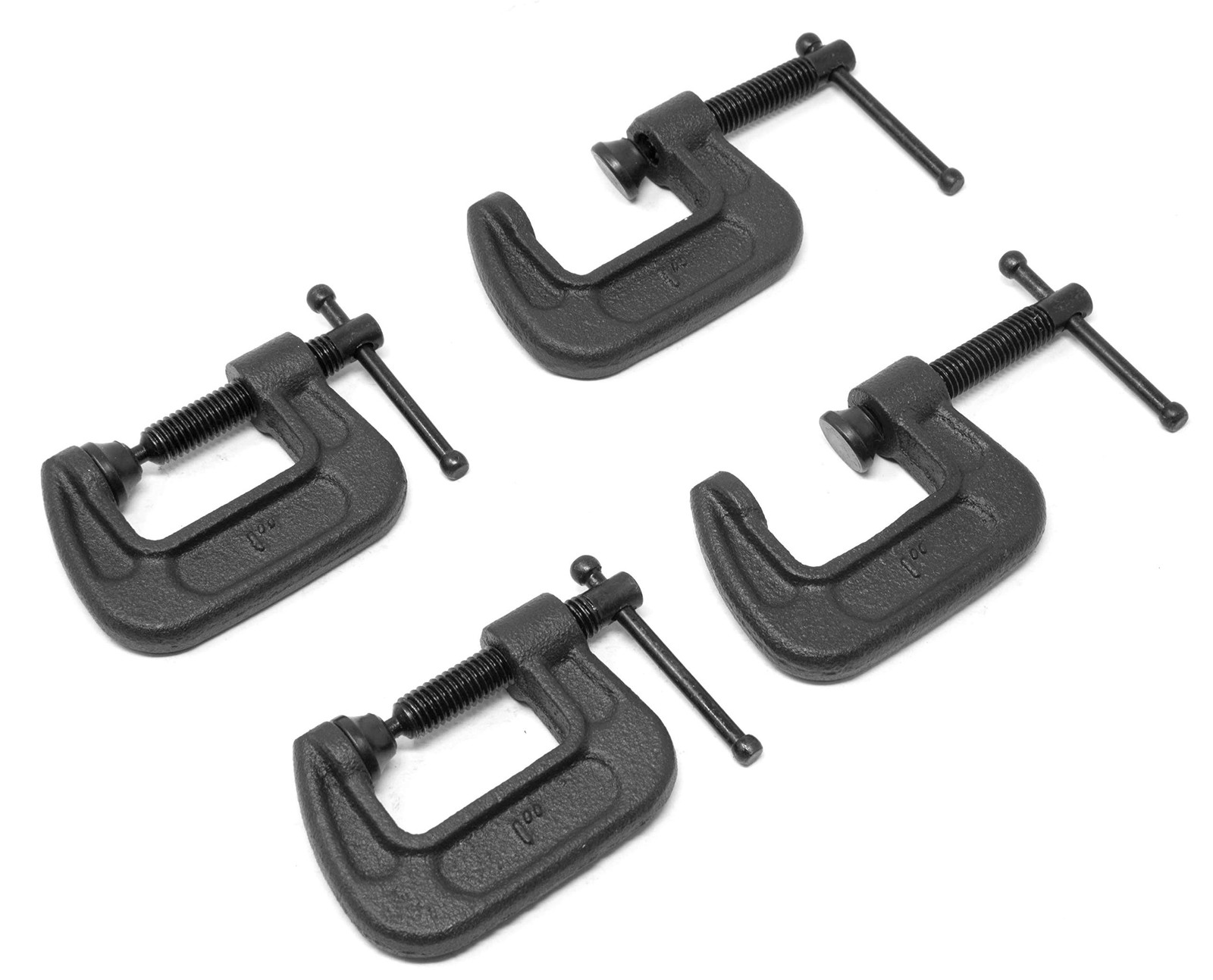 WEN CLC108 Heavy-Duty Cast Iron C-Clamps with 1-Inch Jaw Opening and 0.8-Inch...