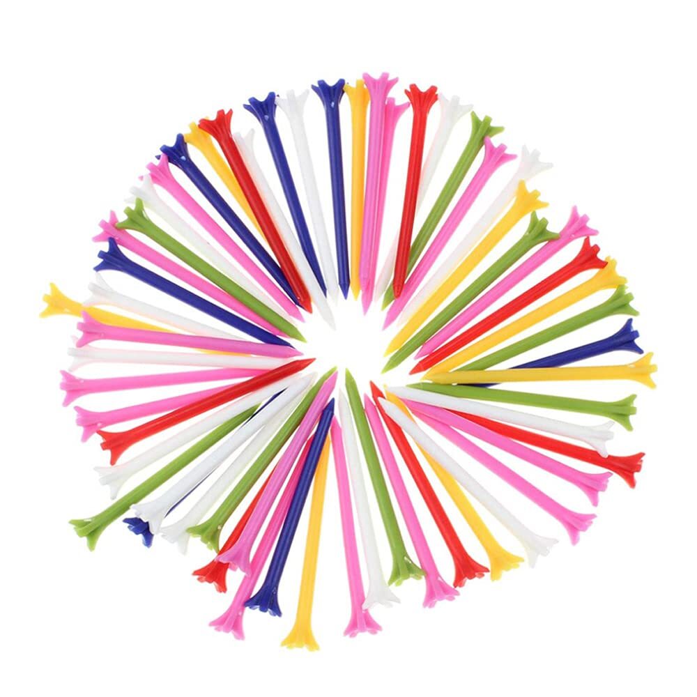 100PCS 2-3/4 Inch Professional Plastic Golf Tees Assorted Colors Bulk Pack