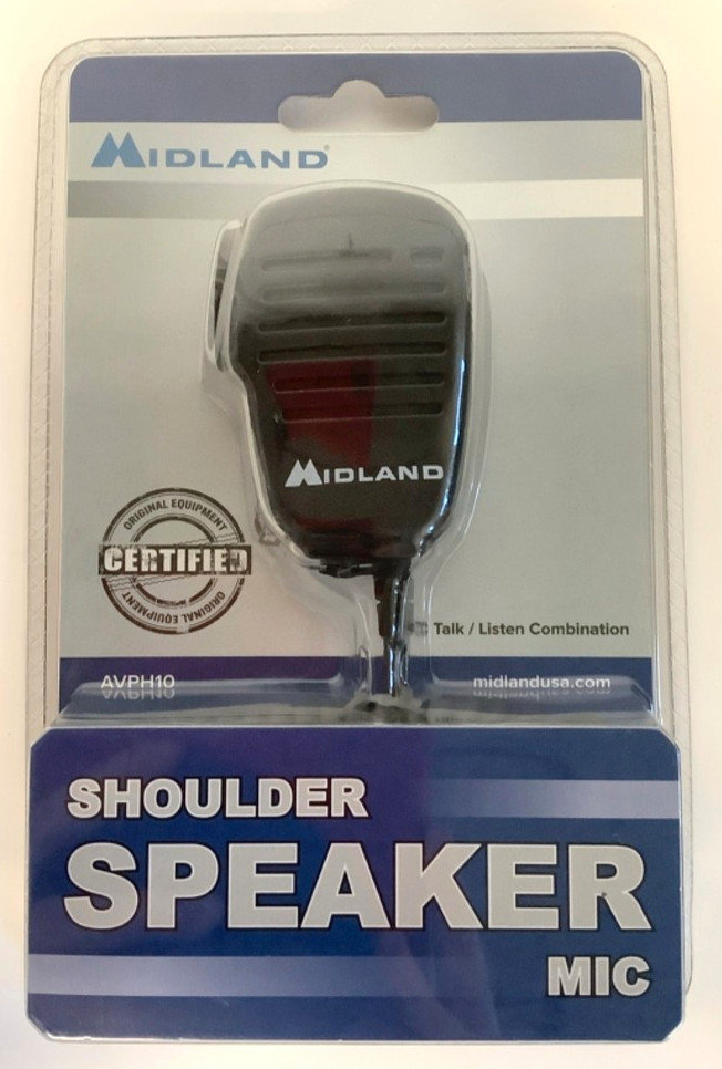 NEW Midland AVPH10 Black Shoulder Speaker Mic 3.5mm Audio Jack for GMRS Radios