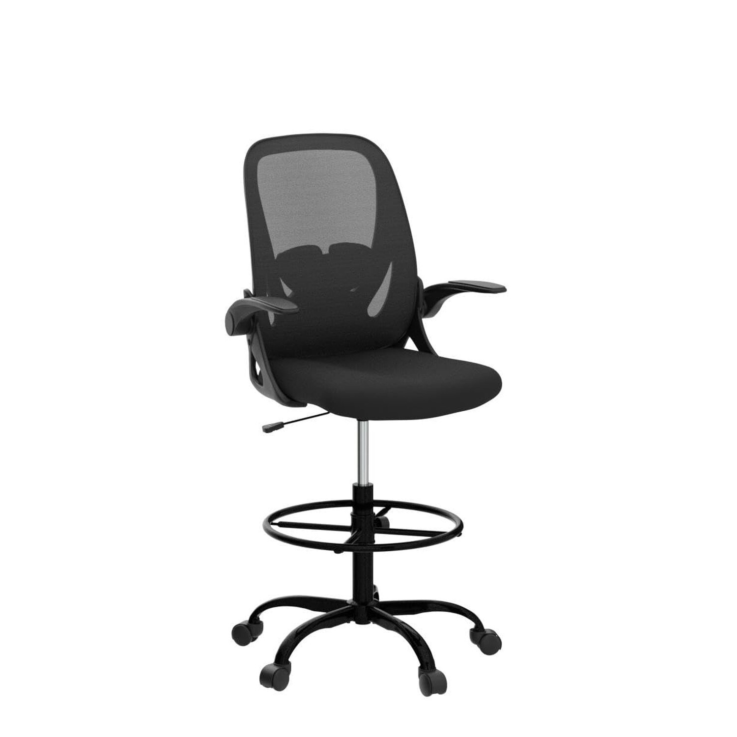Primy Drafting Chair Tall Office Chair with Flip-up Armrests Executive Ergono...
