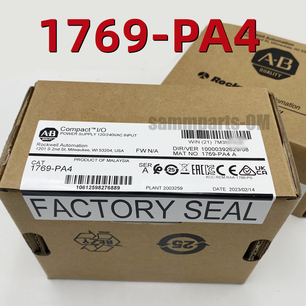New Factory Sealed Allen-Bradley 1769-PA4 CompactLogix Power Supply 120/240