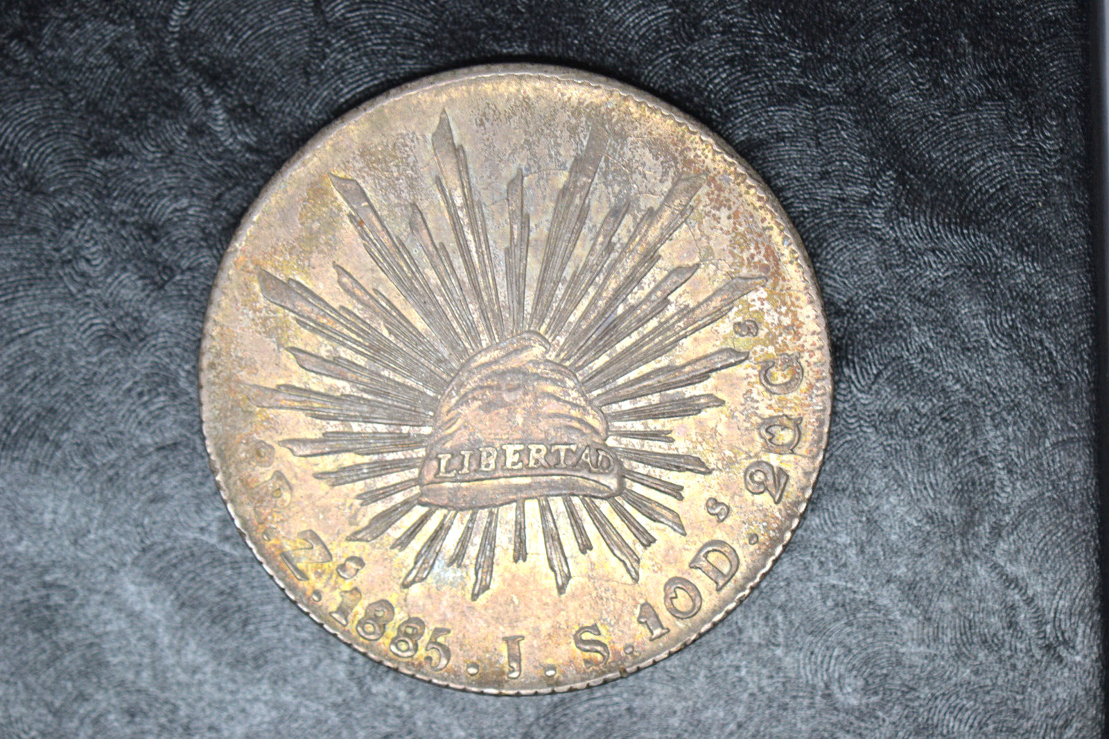 Mexico: 1885 Zs-JS 8 Reales- Lovely BU with pretty toning.