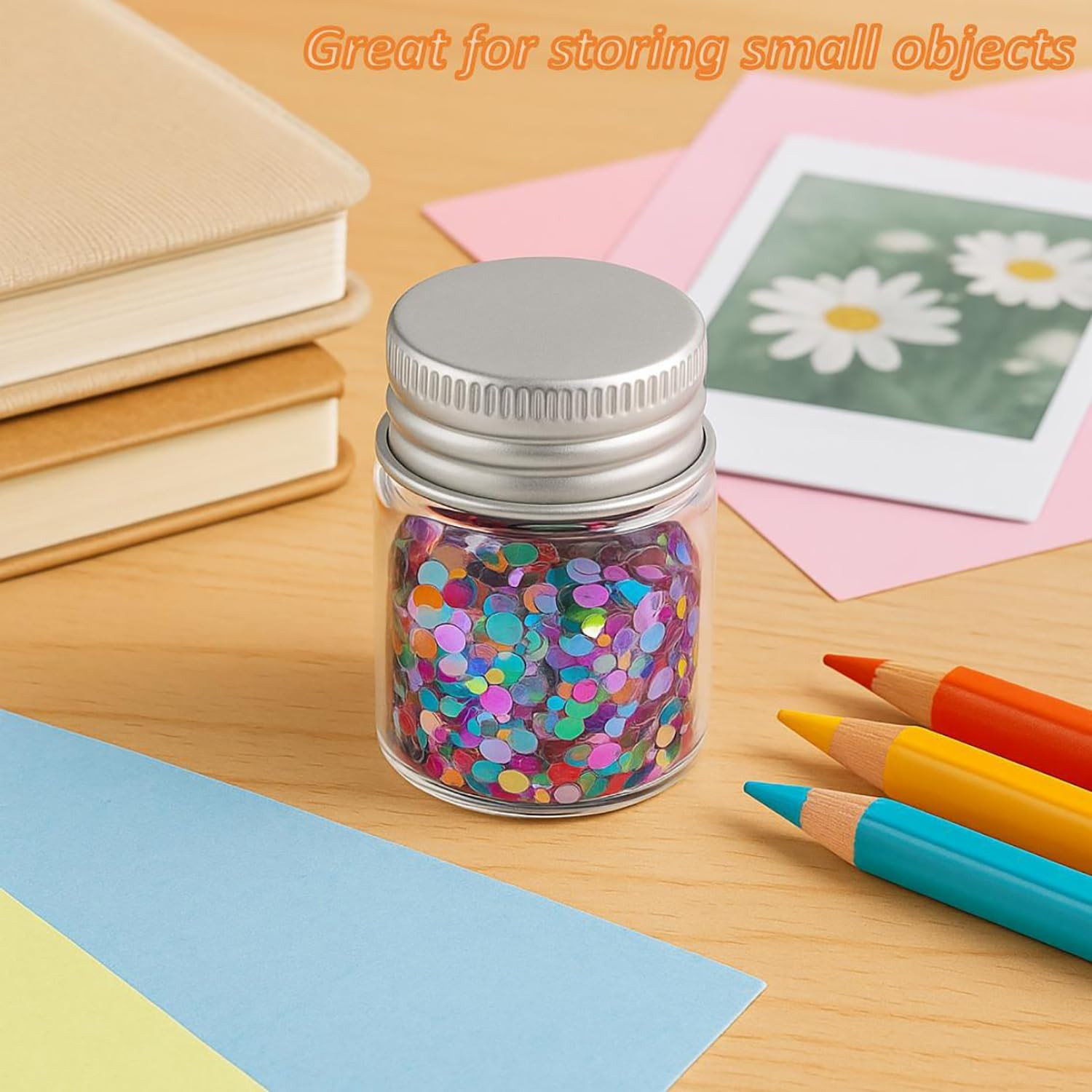 30 Pack 15ml Empty Clear Glass Bottles wiht Screw Cap Small Mason Jars