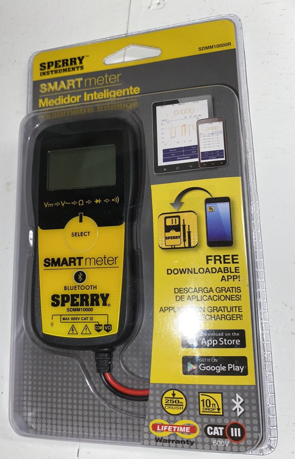 Sperry Instruments SDMM10000R Digital Multimeter, 600 Max. Ac Volts, 600 Max.