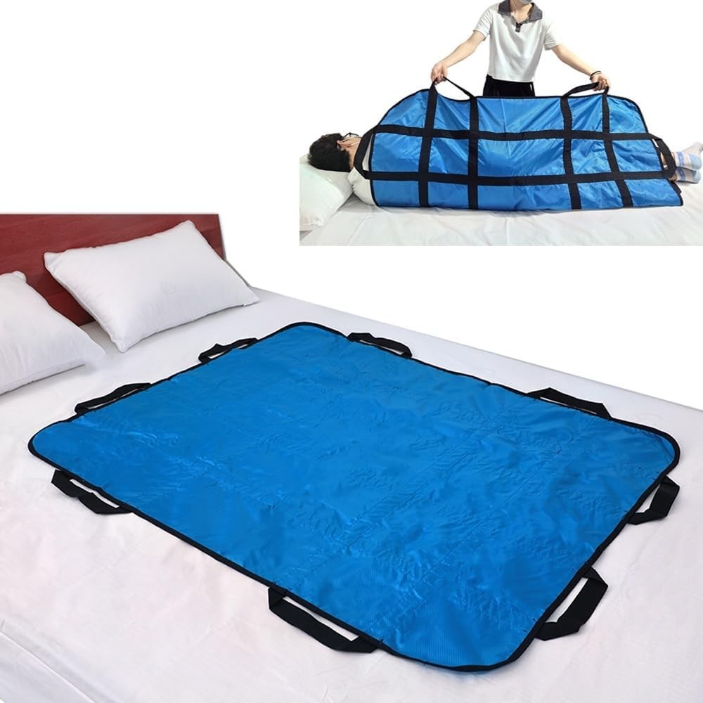 48" x 40" Washable Positioning Bed Pad with Handles for Safe Patient Transfers