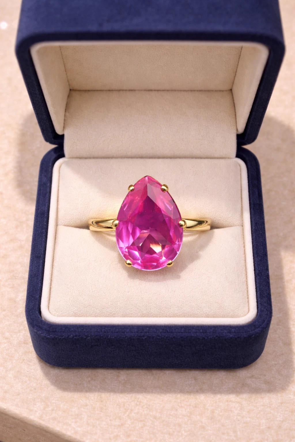 7.50 Ct Pear Cut Natural Alexandrite Wedding Ring 14K Yellow Gold