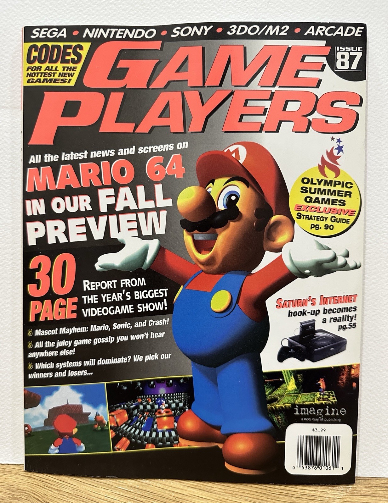 GAME PLAYERS MAGAZINE-AUGUST 1996-ISSUE 87-MARIO 64-CODES-SEGA-NINTENDO-SONY