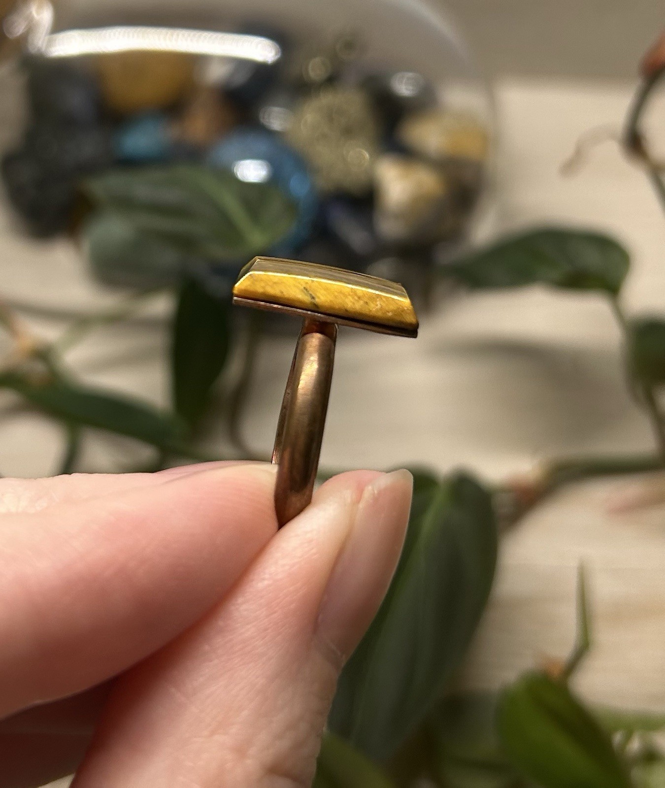 Tigers Eye Ring Size 7, Handmade Copper Tigers Eye Ring