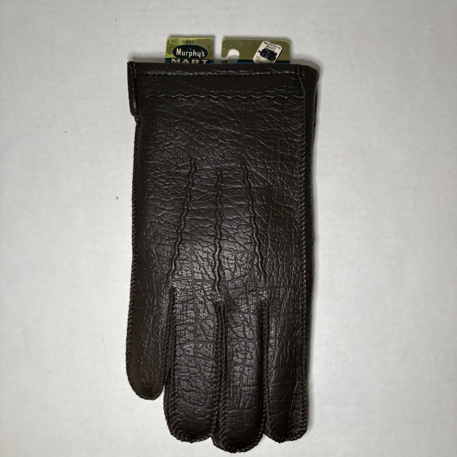 Vintage 1970s Murphy’s Mart NOS Synthetic Faux Leather Brown Gloves Men’s Large