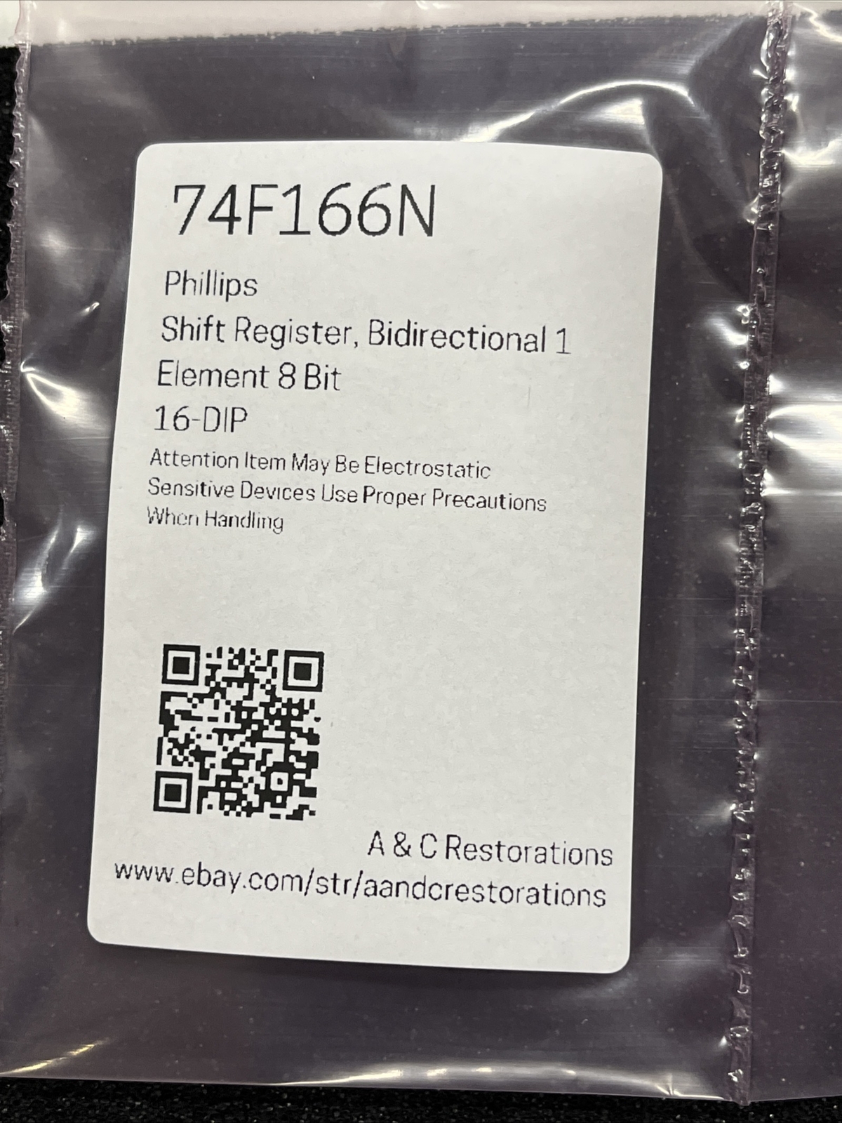 74F166N ~ Phillips ~ Shift Register, Bidirectional 1 Element 8 Bit 16-DIP