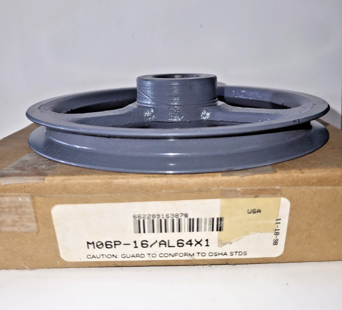 Browning M06P16/AL64X1 Fixed Pitch V-Belt Pulley 6.4" OD 1" Bore USA