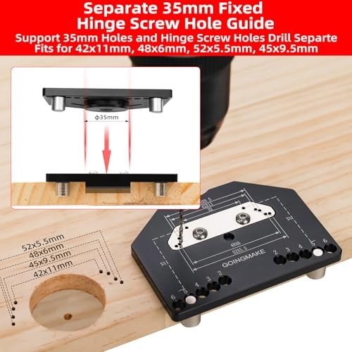 3-Axis Concealed Hinge Jig Ultra with Extra Hinge Screw Hole Guide and Quick
