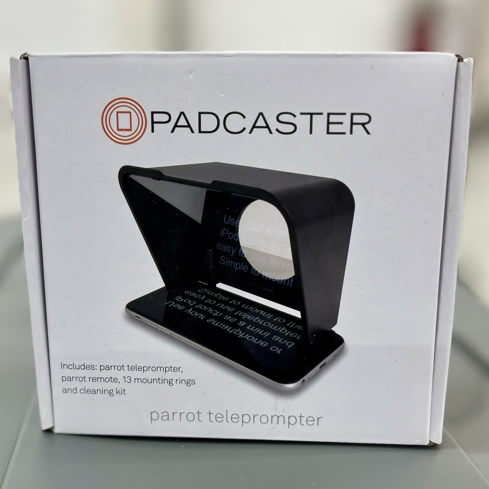 Padcaster Parrot Teleprompter Kit w/ Remote + 13 Mount Rings + Cleaning Kit