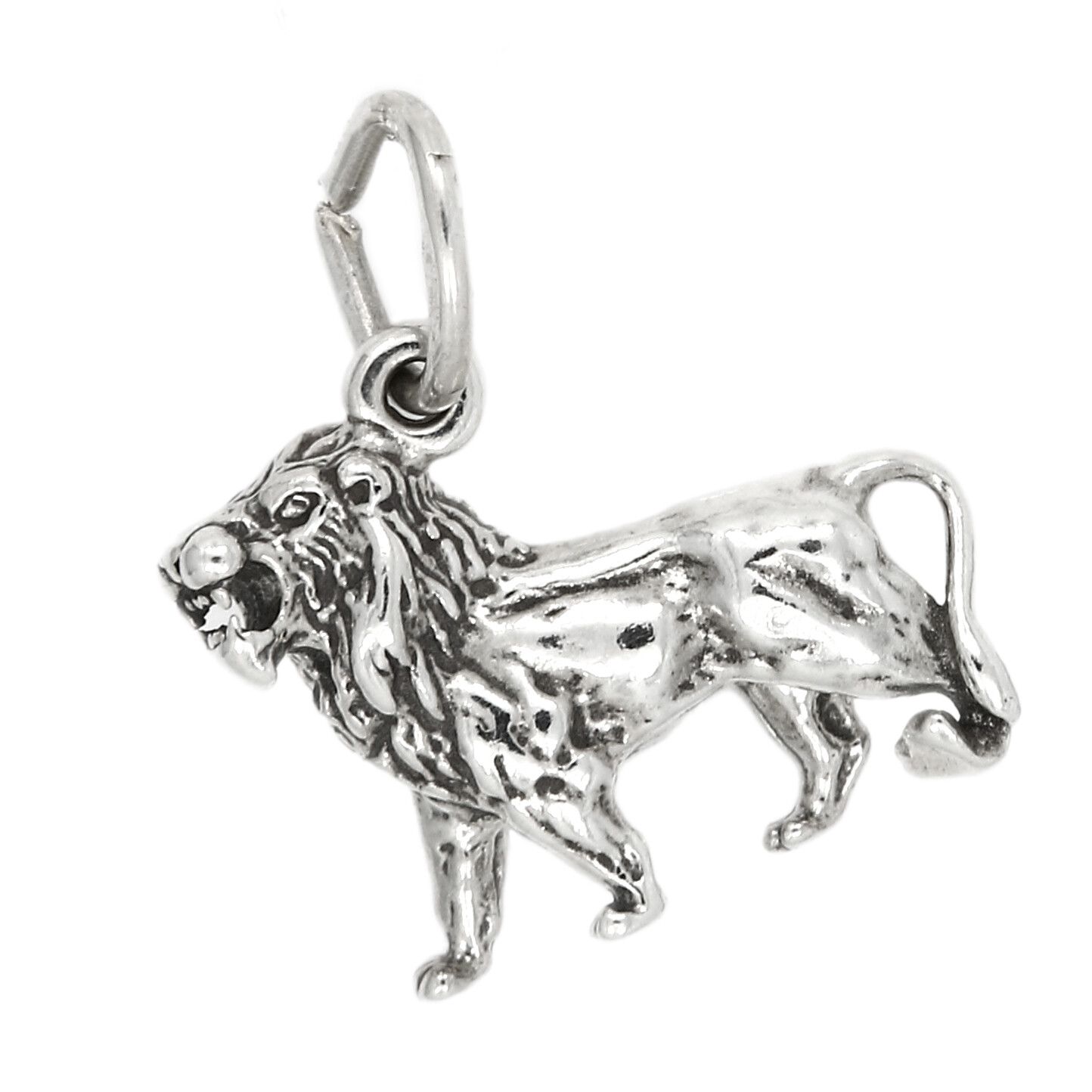 Sterling Silver Ferocious 3D Lion Charm or Pendant