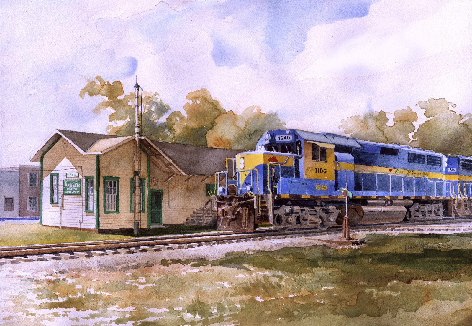 Heart of Georgia Railroad, Plains, Georgia, EMD GP40 #1540 Locomotive Notecards