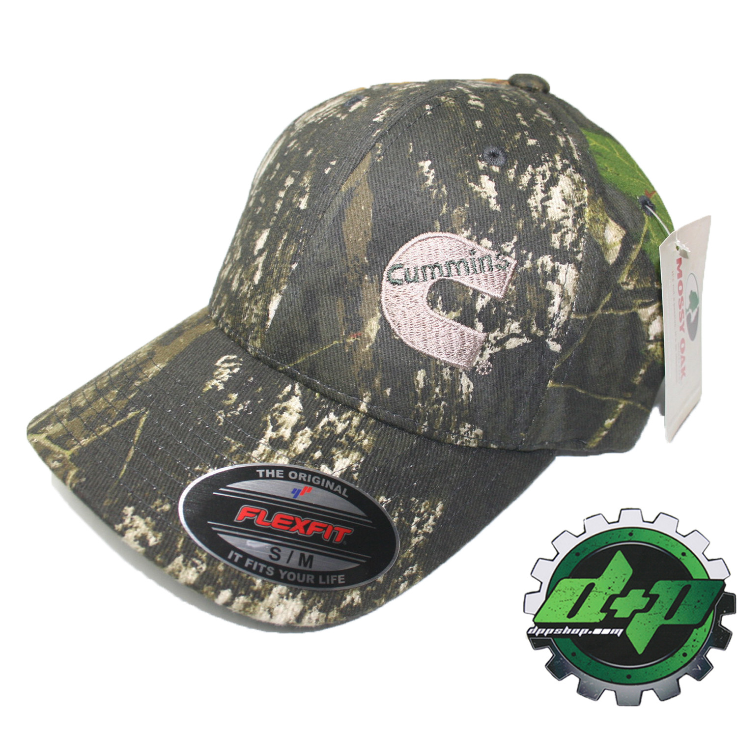 S/M Cummins Camo Mossy Oak Tree flexfit hat cap fitted flex fit real diesel gear