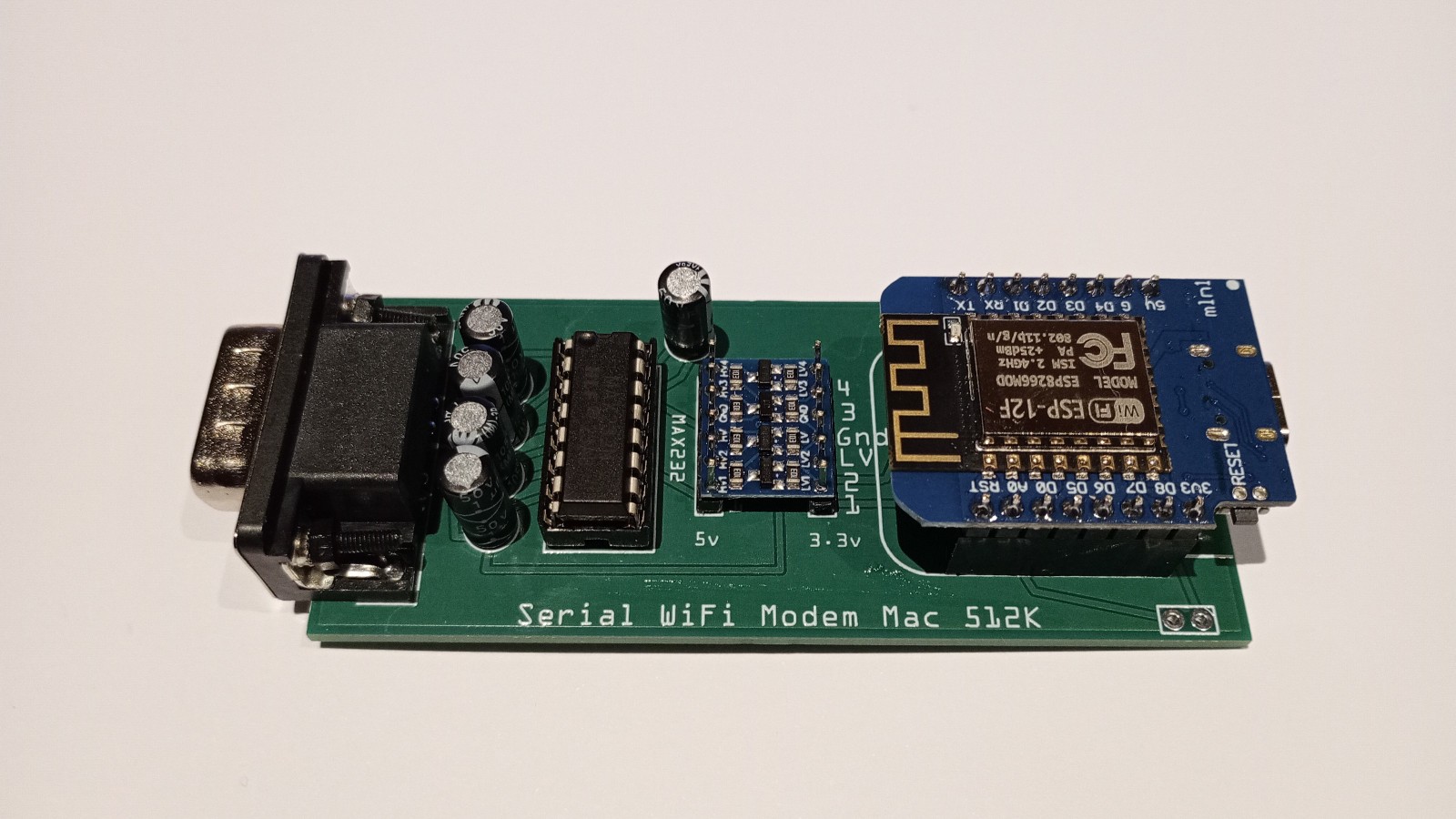 RS422 Serial to WiFi Modem for Apple Macintosh Mac 128K 512K 512Ke -Built