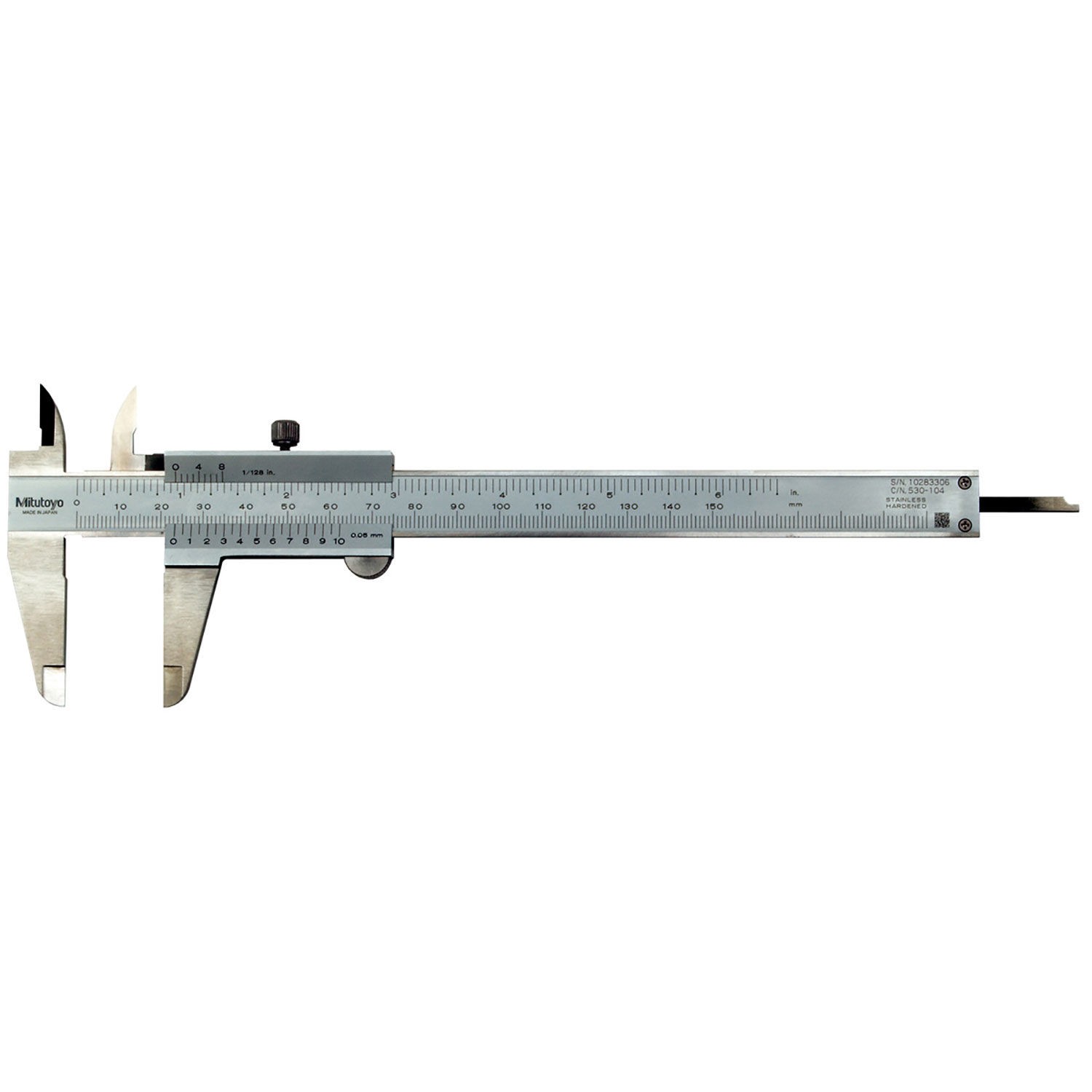 0 - 150mm/0 - 6" X 0.05mm and 1/128" Vernier Caliper