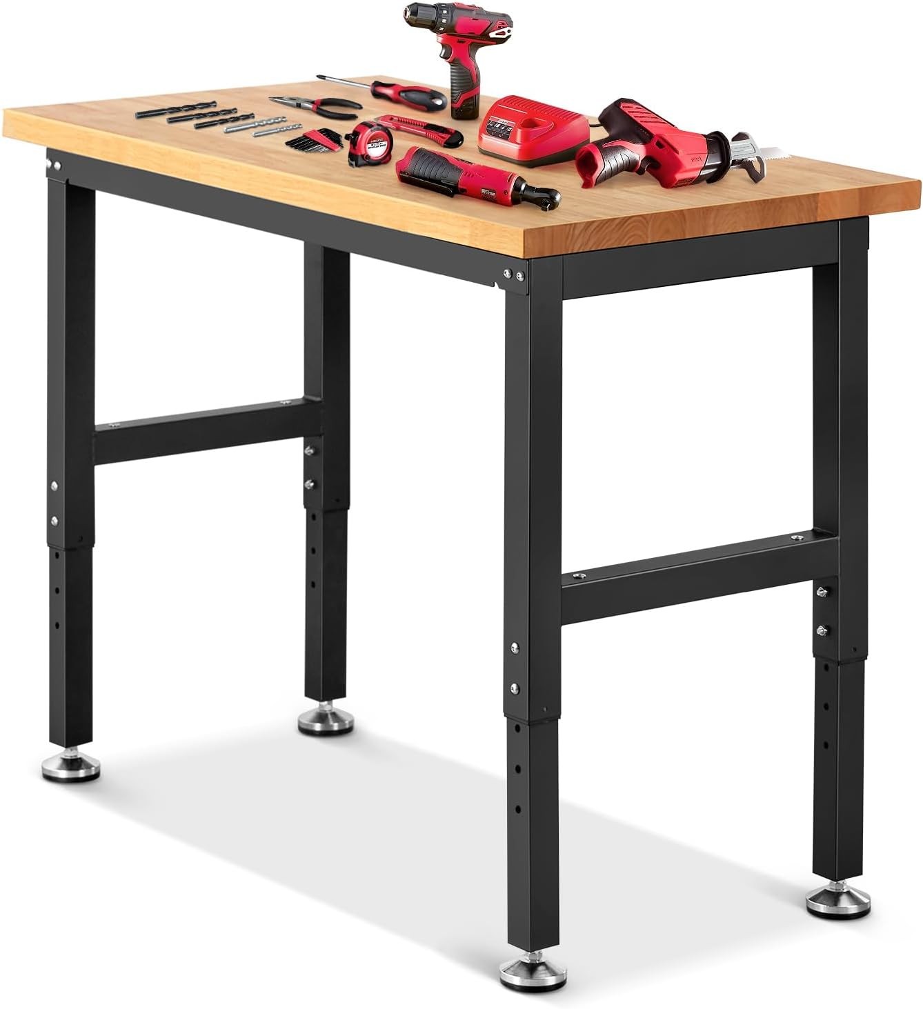 Work Bench Garage Workbench Adjustable Height Work Table Shop Woodworking 41 x