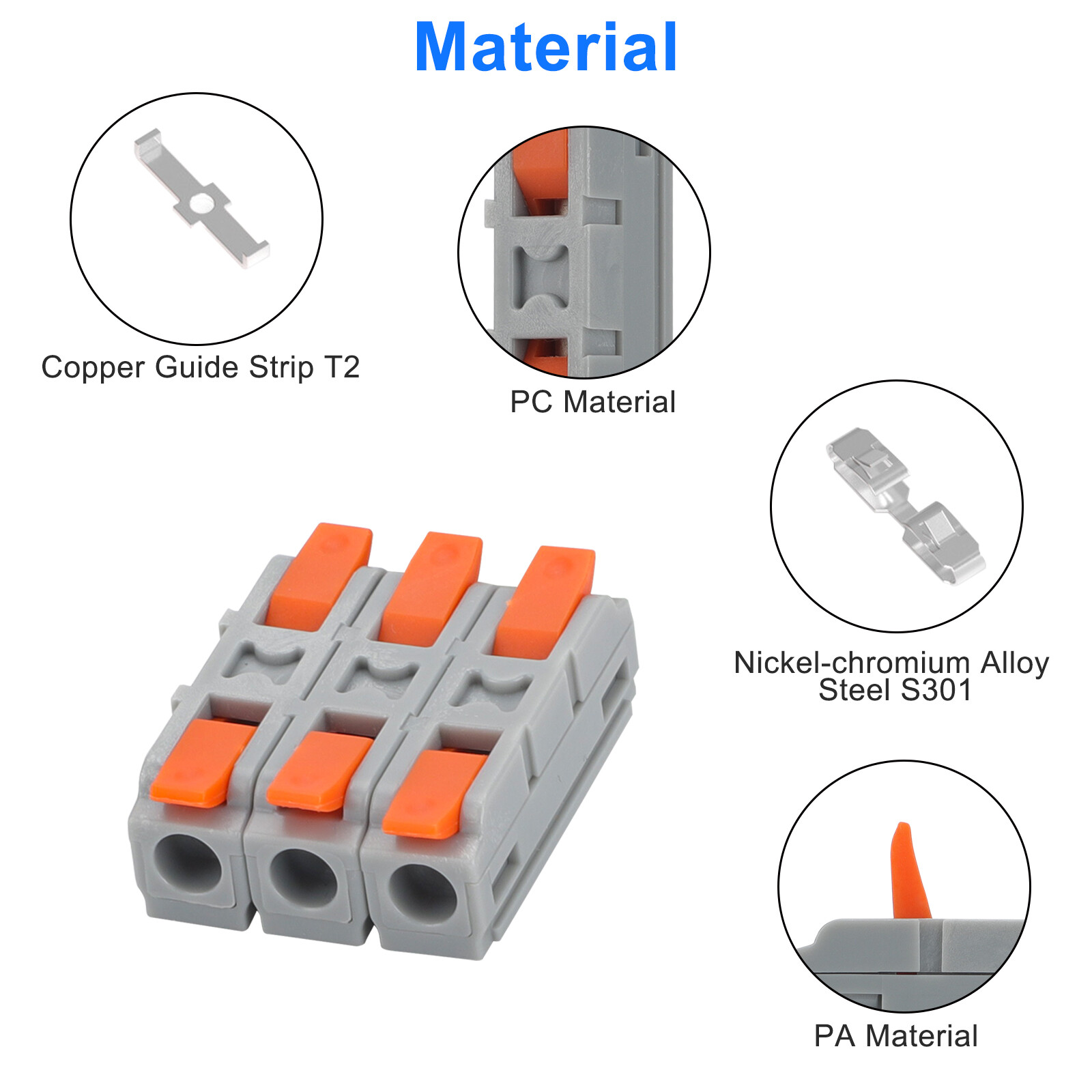 60pcs 1-in-1-Out Lever Wire Connectors Compact Electrical Splicing Kit