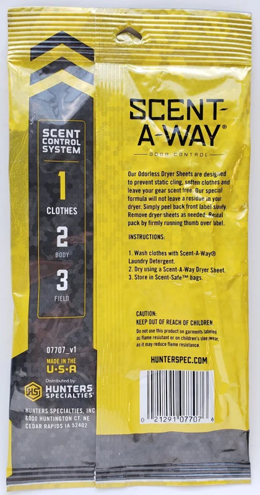 Scent-A-Way Max Dryer Sheets Odorless 07707