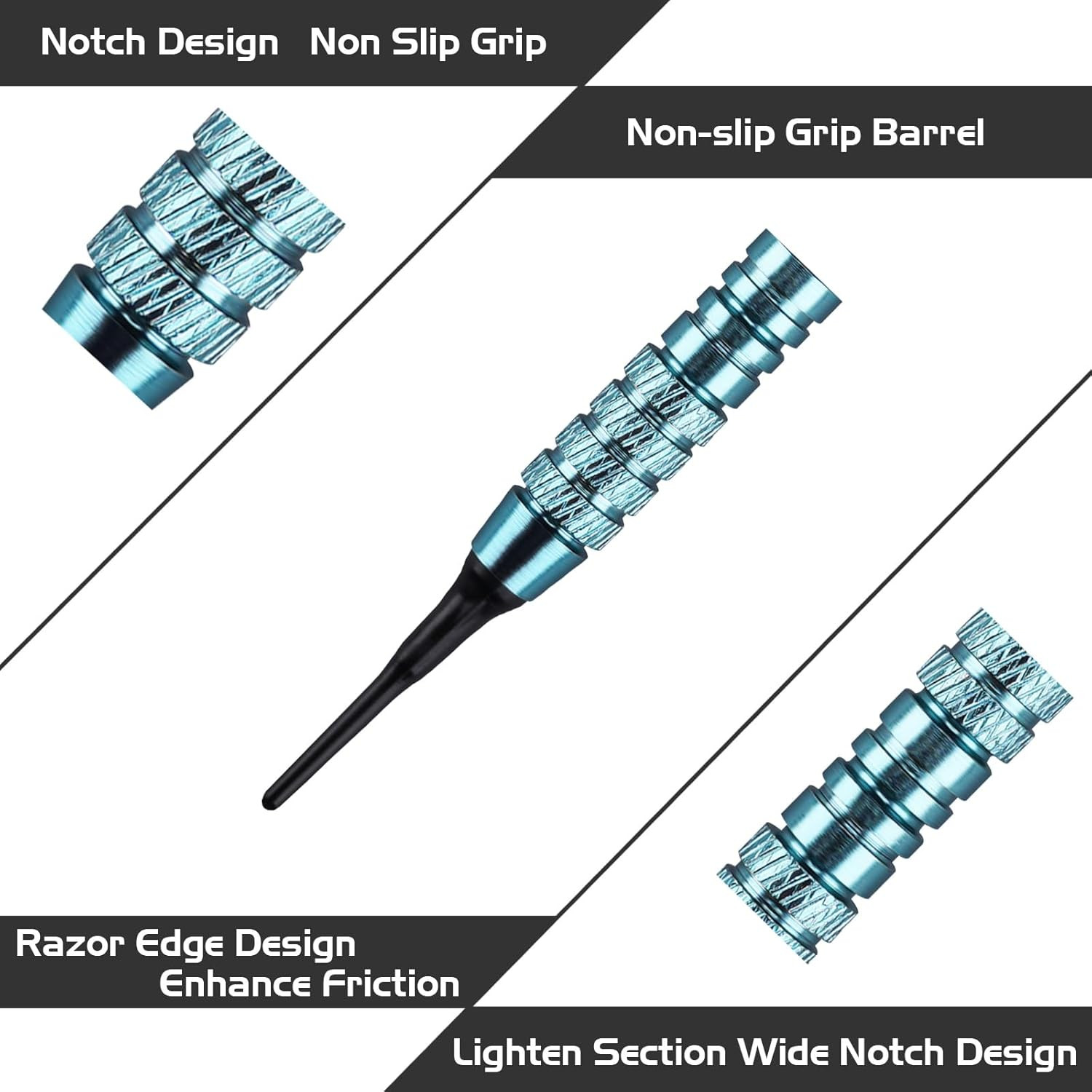 Darts Plastic Tip - Professional Soft Tip Darts Set for Electronic Dartboard 12