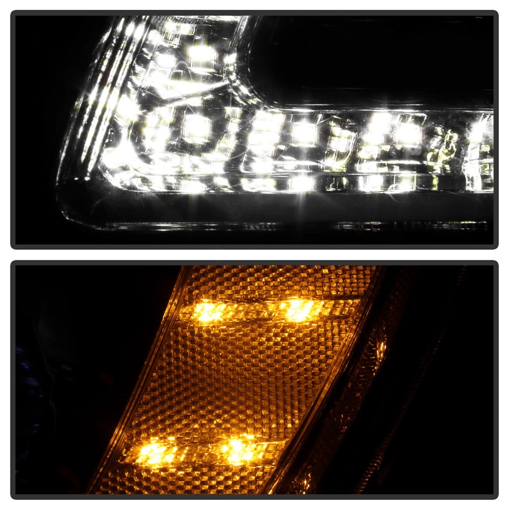 For 2015-2023 Chrysler 300 Black Halogen Headlight LED DRL Projector Driver Side