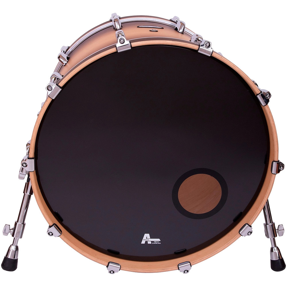 Attack Drumheads Pro Flex 1 No Overtone 24 in. Black