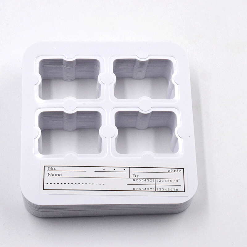 100 Pcs Dental Universal X-Ray Film Mount Plastic White 4 Holes Slot Instrument