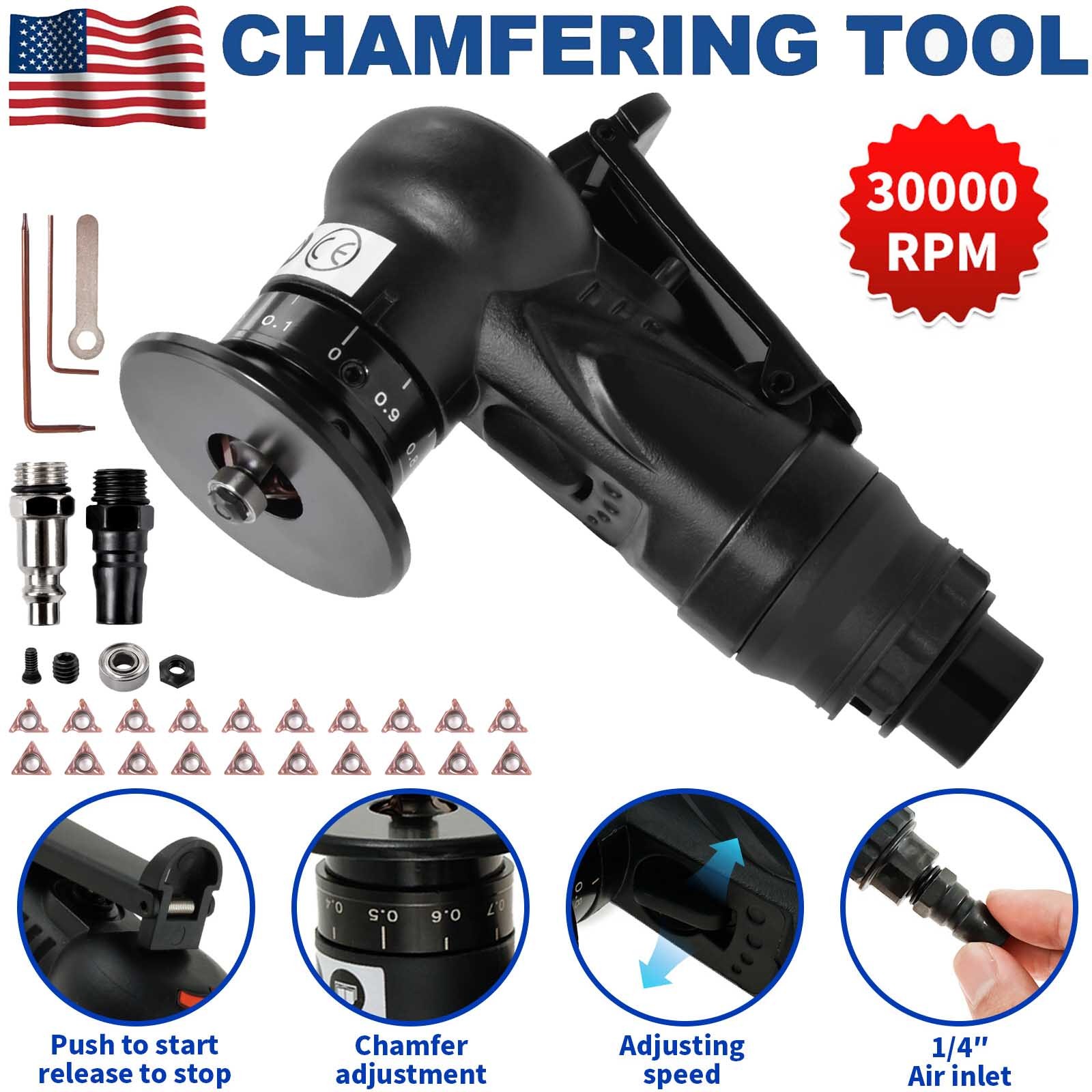 Mini Pneumatic Chamfering Machine Air Chamfer Tool Adjustable Depth