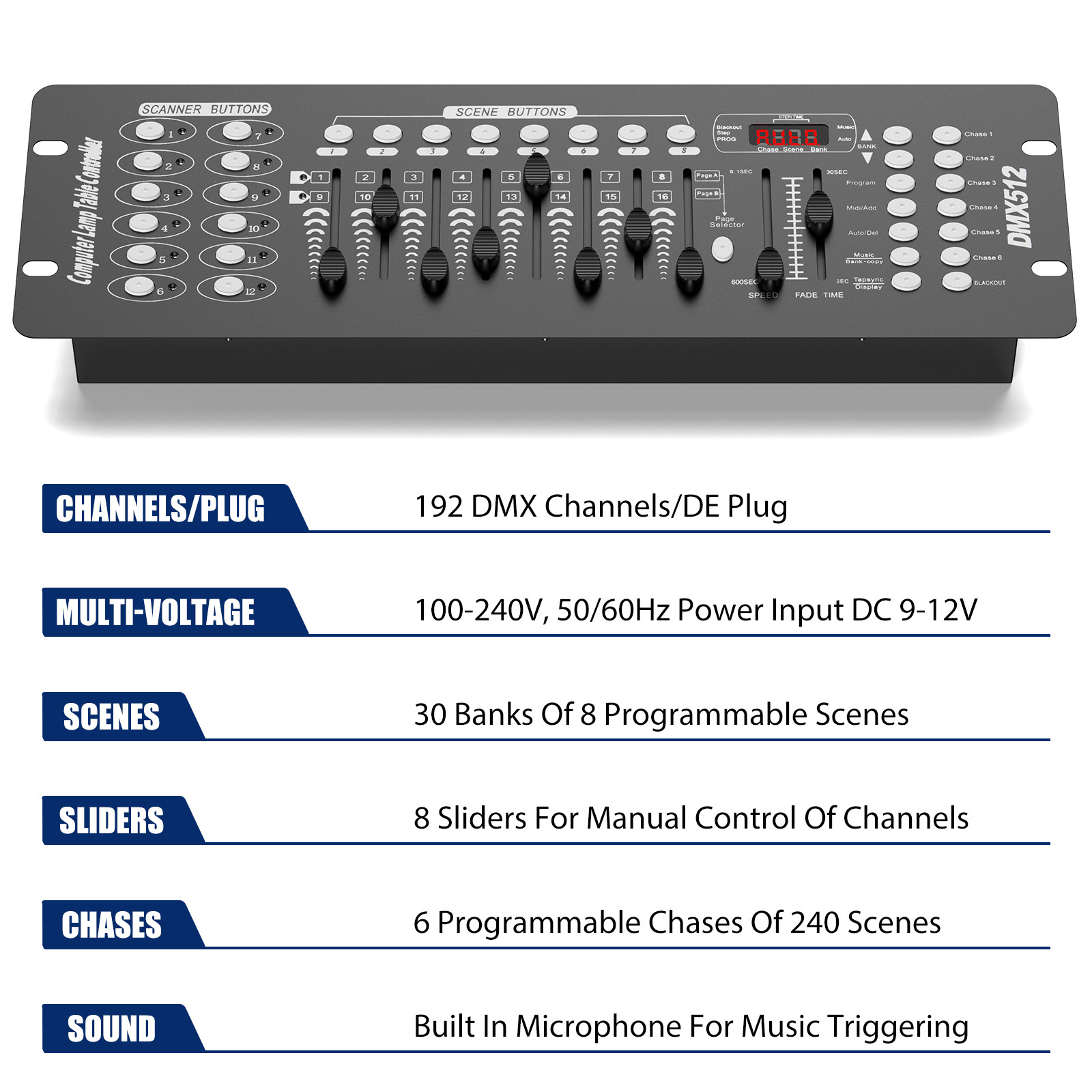 Stage Lighting 40CH / 192CH DMX512 Controller Wireless Operator Control Console