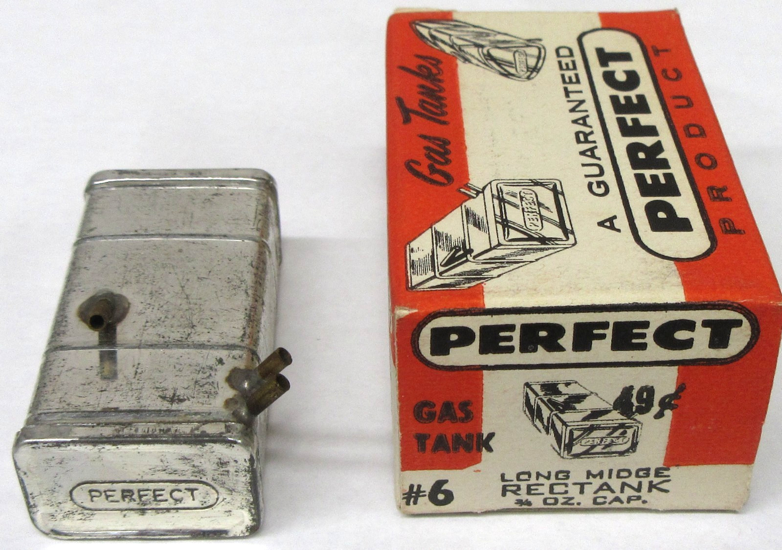 Perfect #6 Long Midge 3/4 oz Rectank GAS TANK planes cars UNUSED mint in box