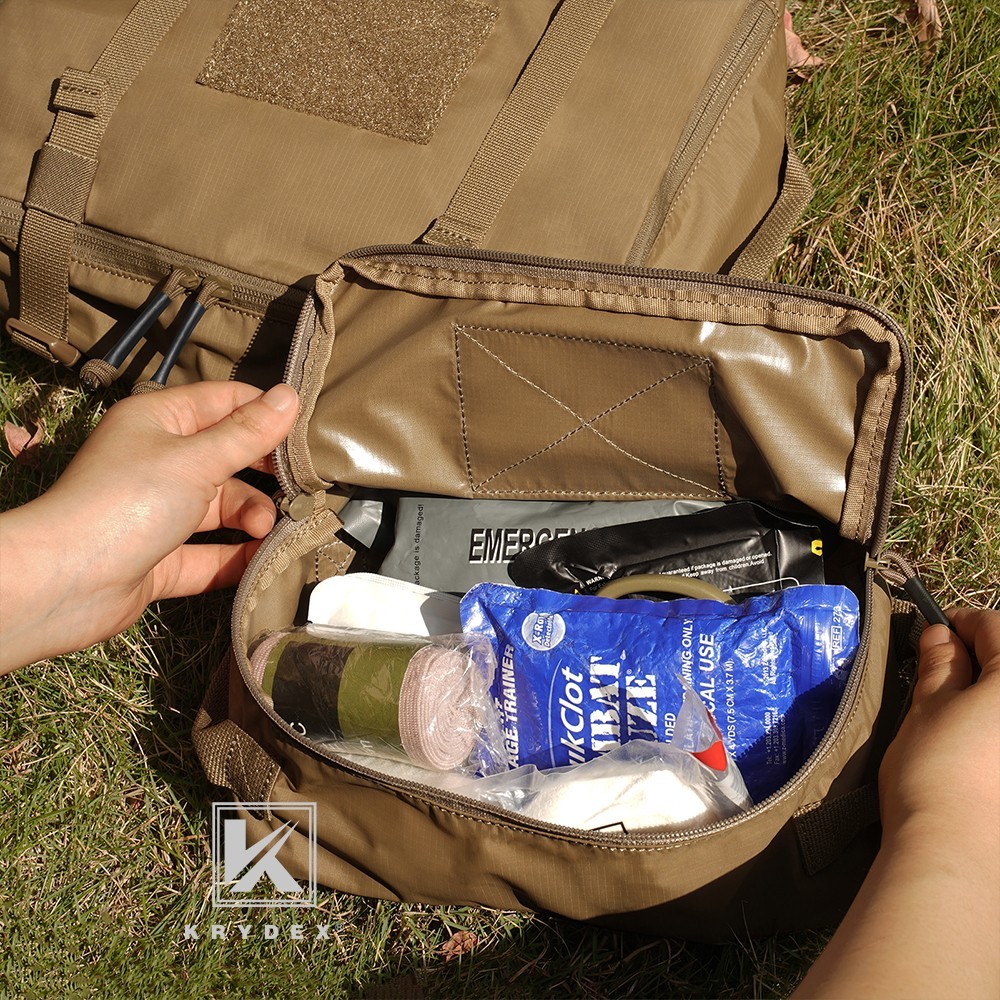 KRYDEX Tactical 4pcs Modular Pouch Set Outdoor Backpack Organizer Travel Pack CB