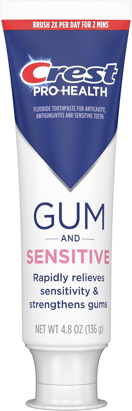 Crest Sensitive and Gum Toothpaste 4.8 Oz (3 Pack), Relieves Sensitivity, Streng