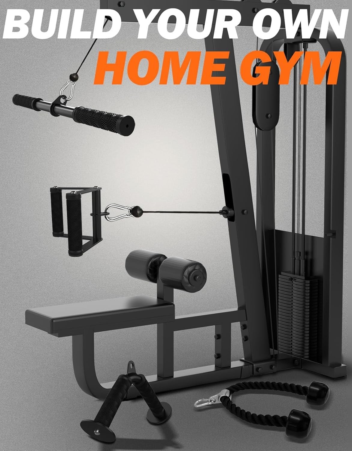 Cable Machine Attachment Set for Gym & Home Workouts, LAT Pulldown Attachments w