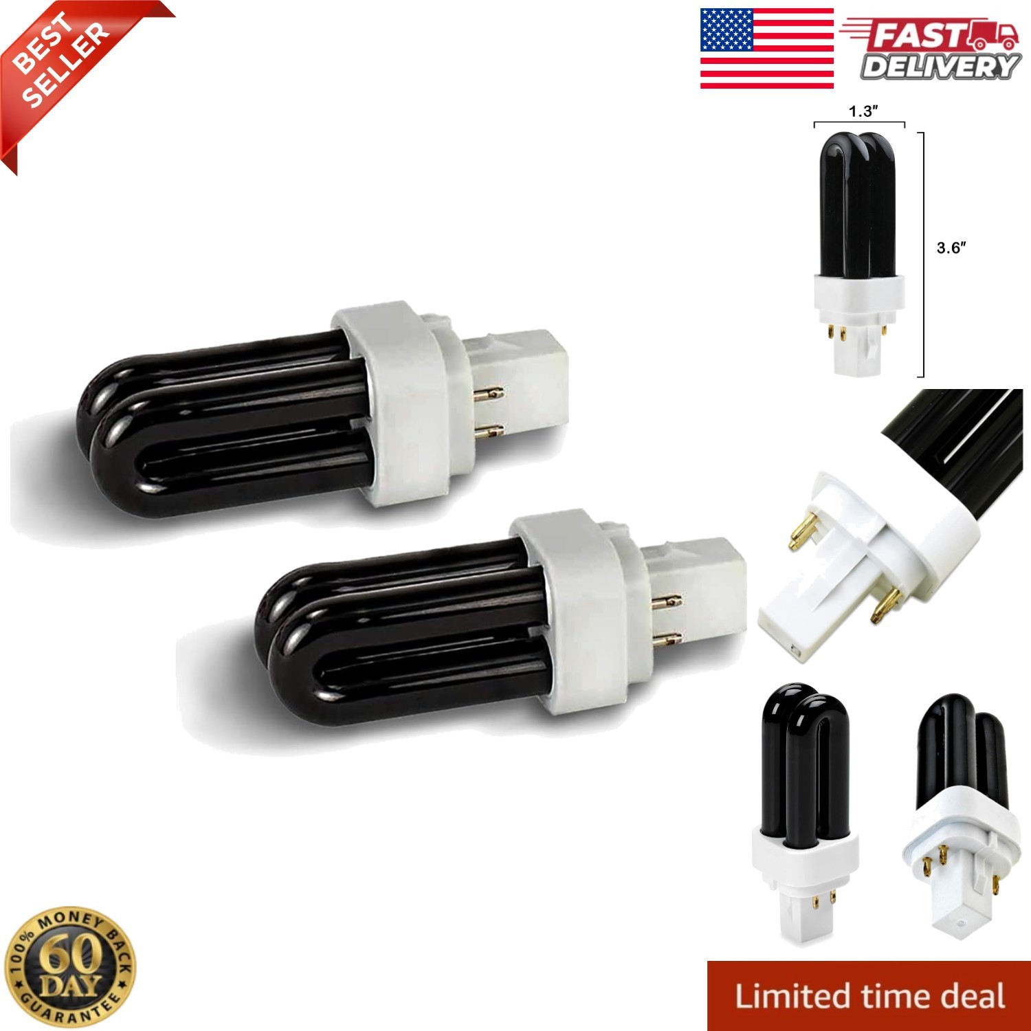 Replacement for Dynatrap 41050 | Light Bulbs for DT1050 | 1/2 Acre, Black Light