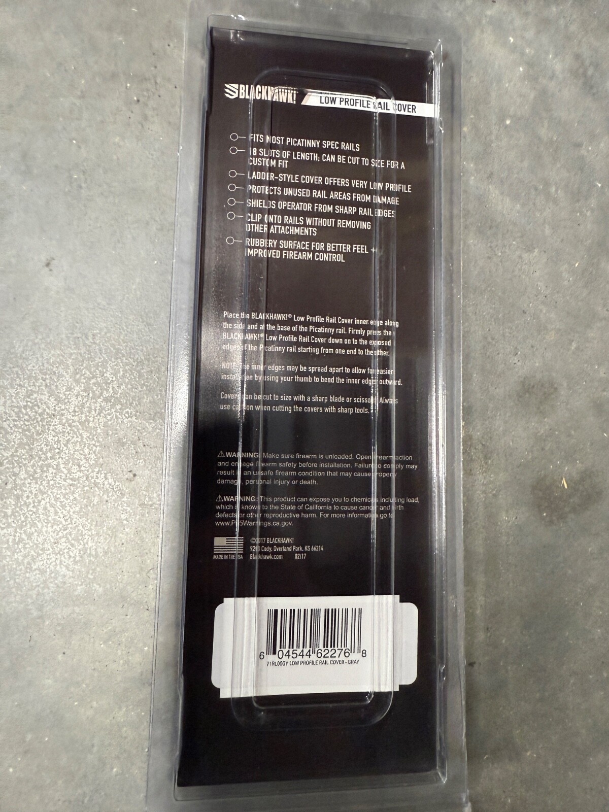 Blackhawk Low Profile Rail Cover Gray 71RL00GY