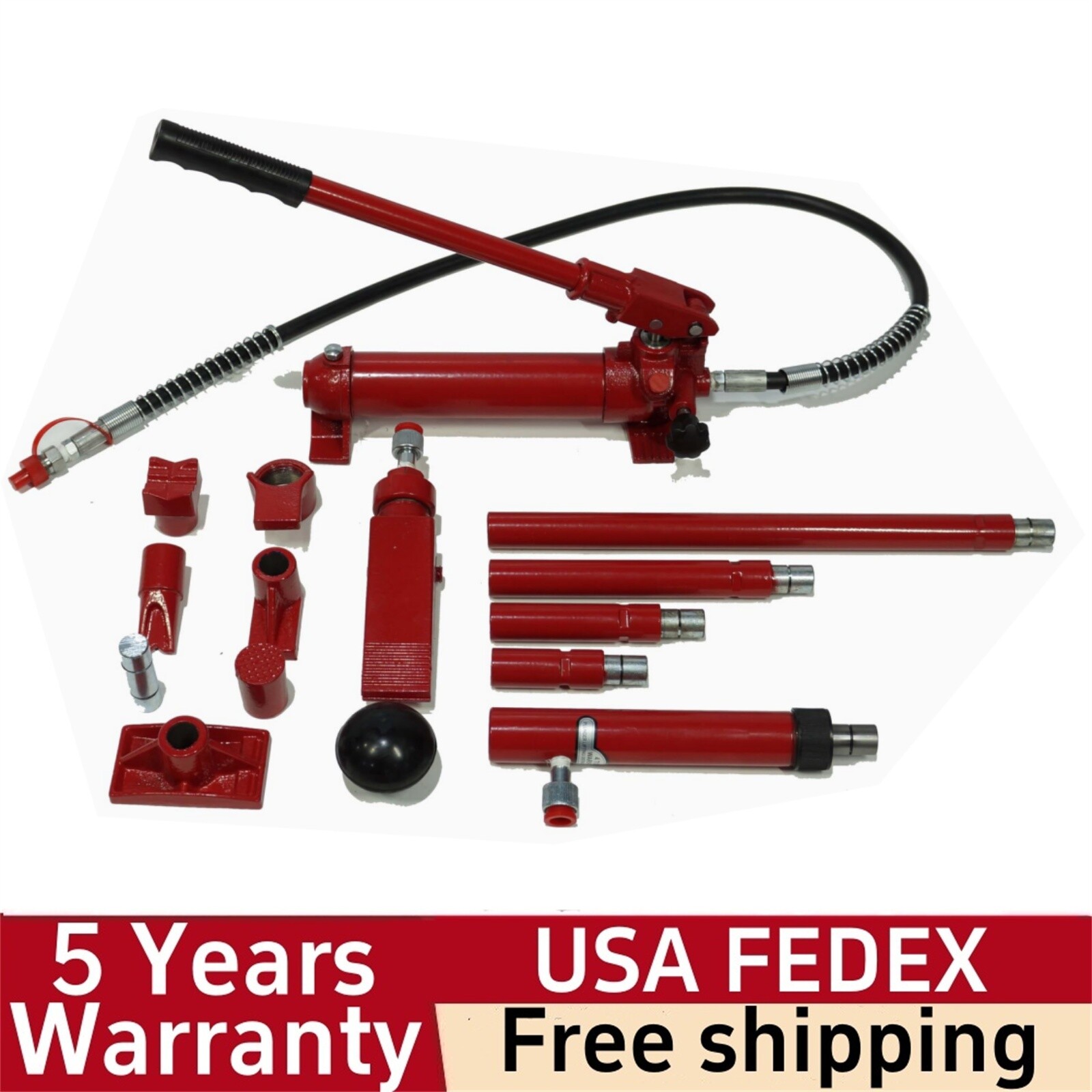 10 Ton Porta Power Kit 20,000 lbs Capacity Portable Hydraulic Jack Hydraulic Ram